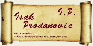 Isak Prodanović vizit kartica